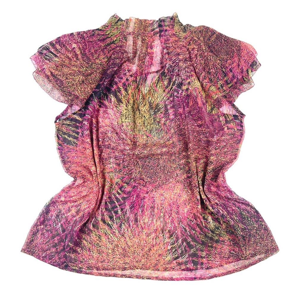 Women’s Liverpool Los Angeles Multicolor Sheer Blouse Size Medium - Picture 2 of 3
